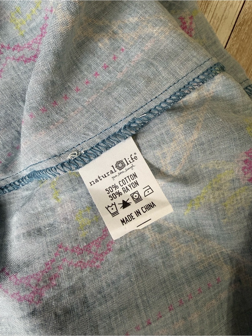 Natural Life Avery Midi Dress Heirloom Cross Stitch Blue NWT Small Pockets - Picture 12 of 12